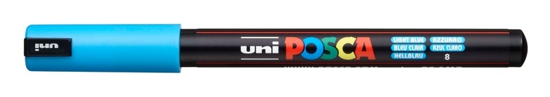 uni-ball, UNI-BALL Posca Fineliner 0,7mm PC1MR L.BLUE hellblau