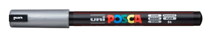 undefined, Uni-Ball uni POSCA PC-1MR Marker 1 Stück(e) Silber Rundspitze, uni-ball Posca Fineliner, 0.7mm, silber, PC1MR MET si