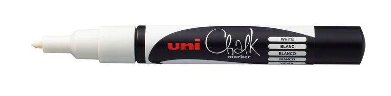 uni-ball, UNI-BALL Chalk-Marker 0,9-1,3mm PWE3MS WHITE weiss, uni-ball Chalk-Marker, 0.9-1.3mm, weiss, PWE3MS WEISS