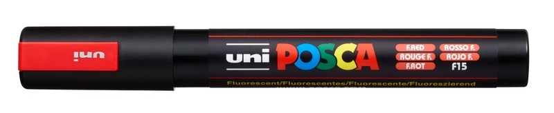 uni-ball, UNI-BALL Posca Marker 1,8-2,5mm PC-5M F.RED fluo rot, Rundspitze, uni-ball Posca Marker, 1,8-2,5mm, fluo rot, Rundspitze, PC-5M F.RED