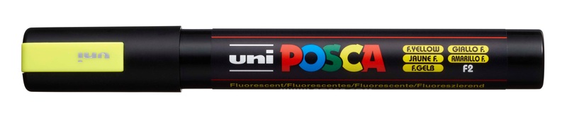 uni-ball, UNI-BALL Posca Marker 1,8-2,5mm PC5M F.YELLO fluo gelb, Rundspitze, uni-ball Posca Marker, 1,8-2,5mm, fluo gelb, Rundspitze, PC5M fluo ge