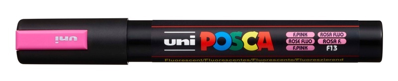 uni-ball, UNI-BALL Posca Marker 1,8-2,5mm PC-5M F.PINK fluo rosa, Rundspitze, uni-ball Posca Marker, 1,8-2,5mm, fluo rosa, Rundspitze, PC-5M F.PINK