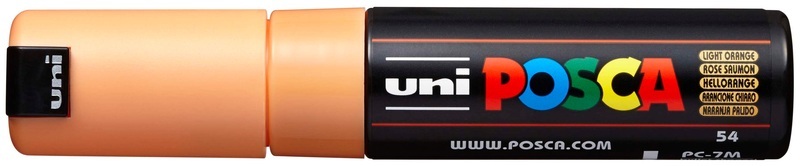 uni-ball, UNI-BALL Posca Marker 4.5-5.5mm PC7MLIGHTORA hellorange, Rundspitze, uni-ball Posca Marker, 4.5-5.5mm, hellorange, Rundspitze, PC7MLIGHTORA
