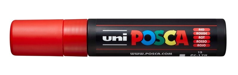 Pebeo, Pebeo Posca 15mm, uni-ball Posca Marker, 15mm, rot, PC17K rot