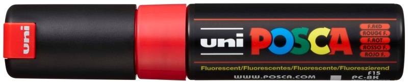 uni-ball, UNI-BALL Posca Marker 8mm PC-8K F.RED fluo rot, Keilspitze, uni-ball Posca Marker, 8mm, fluo rot, Keilspitze, PC-8K F.RED