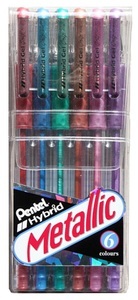 Pentel, PENTEL Hybrid Gel Grip 0,8mm K118M-6 6 Farben, Pentel Hybrid Gel Grip, 0,8mm, Tintenroller, K118M-6, (6 Farben)