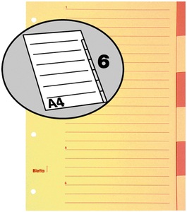 undefined, BIELLA Register Karton braun A4 46444600 6 - teilig, Biella Register Karton, braun, A4, 6-teilig, 464446