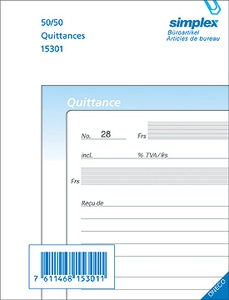 Simplex, SIMPLEX Quittungen F A6 15304F blau/weiss 100x2 Blatt, Simplex Quittungen, F, A6, blau/weiss, 15304F, (100 x 2 Blatt)