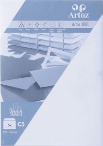 undefined, Artoz 10739418-210 Papier Weiß Briefumschlag, ARTOZ Couverts 1001 C5 107394182 100g, blütenweiss 5 Stück