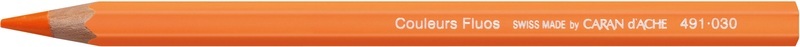 Caran d'ache, CARAN D'ACHE Farbstift Classic 491.030 orange fluo, Caran d'Ache Farbstifte Classic, orange fluo, 491.030