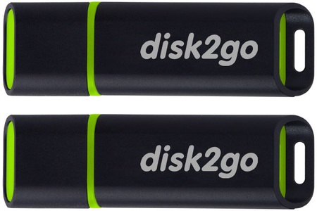 Disk2Go, Disk2Go Passion - USB-Stick (16 GB, Schwarz), Disk2go USB-Stick passion, 16GB, USB 2.0, 30006572, (2er Pack)
