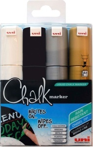 UNI-BALL Chalk Marker 8mm PWE8K.4C-5 4 Farben 4 St&uuml;ck