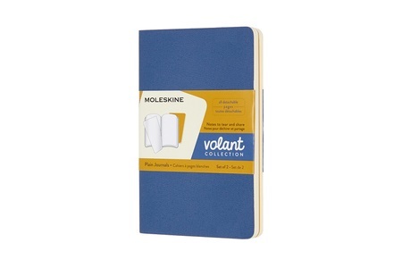 undefined, Moleskine Volant Pocket/A6, 2er Set, Blanko, Soft Cover, Vergissmeinnicht Blau, Bernsteingelb, Moleskine Notizheft, 2 x 14cm x 1.1cm x 9cm, blanko, korall/marine, 80 Seiten, 620589