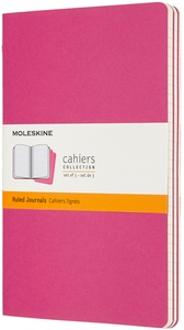 undefined, Moleskine Cahier Notizhefte Liniert, Large, A5, Kartoneinband, 3er Set, Kinetisches Pink