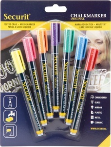 undefined, Securit Original SMA100 Kreidestift Blau, Grün, Orange, Pink, Rot, Violett, Gelb 7 Stück(e), Securit Kreidestift, 1-2mm, BL-SMA100-V7, (7 Farben assortiert)