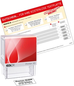 Colop, COLOP Mehrtextstempel 20 4 Zeilen 14x38mm, Colop Mehrtextstempel, 4 Zeilen, 14mm x 38mm, 20