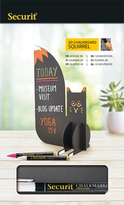 Securit, SECURIT Kreidetafel SQUIRREL T3D-SQUIR schwarz 23.5x14.1x7.8cm, Securit Kreidetafel, SQUIRREL, schwarz, 23.5 x 14.1 x 7.8cm, T3D-SQUIR