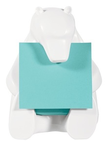 POST-IT, POST-IT Z-Notes Bear Dispenser 76x76mm BEAR-330 aquawave, 3M Post-it Z-Notes Bear Dispenser, 76mm x 76mm, aquawave, BEAR-330