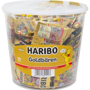 HARIBO, HARIBO Goldbären, Minibeutel, 100 Stück, Haribo Fruchtgummi Goldbären 100 Stück à 10 g
