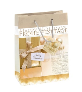 undefined, Sigel GT017 Papiertüte Beige, SIGEL Geschenktasche Golden Shimmer GT017 Glanz 170x230x90mm 5 Stk.