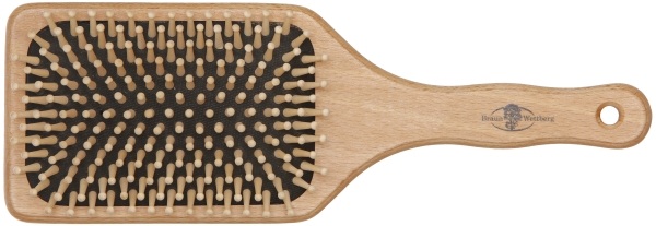 HairForce, Holzbürste mit echten Holzstiften (Paddle), Braun & Wettberg Holzbürste Paddle