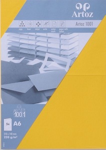 undefined, Artoz 10732226-247 Tintendruckerpapier, ARTOZ Karten 1001 A6 107322262 220g, sonnengelb 5 Blatt