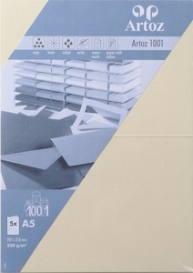undefined, Artoz 10739226-241 A5 (148×210 mm) Cremefarben Druckerpapier, ARTOZ Karten 1001 A5 107392262 220g, chamois 5 Blatt