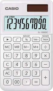 Casio, CASIO Taschenrechner BIC SL1000SCW 10-stellig weiss, Casio Taschenrechner BIC SL1000SCW, 10-stellig, weiss, SL-1000SC-WE
