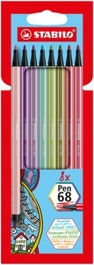undefined, STABILO Pen 68 - 8er Etui - Premium-Filzstift, STABILO Fasermaler Pen 68 1.0mm 68/8-02 ass. 8 Stück