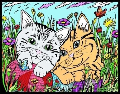 TataRuga, Bild aus Samt zum Ausmalen Bild aus Samt zum Ausmalen, TATARUGA Samtbild A4 S4 Kätzchen