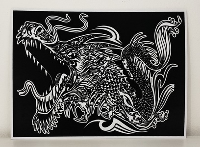 TataRuga, Bild aus Samt zum Ausmalen Bild aus Samt zum Ausmalen, TATARUGA Samtbild Malkarton, A3 Drache