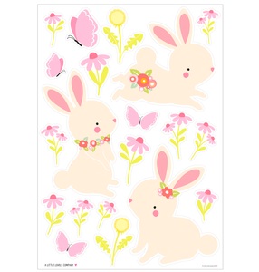 A Little Lovely Company, A Little Lovely Company Wandsticker BUNNY 28-teilig in bunt, ALLC Wand Sticker WSBUWH06 Hase 350x500 mm
