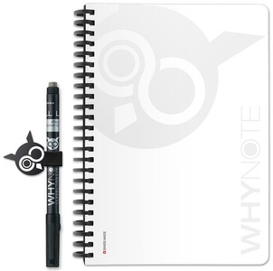 Whynote, WhyNote - Löschbarer Notizblock Book A5, WHYNOTE Notizbuch A5 WNBOK002 starter-kit, weiss