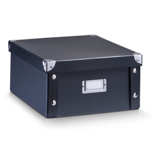 undefined, Aufbewahrungsbox Pappe, Aufbewahrungsbox Pappe Schwarz | 14 × 26.5 × 31.5 cm