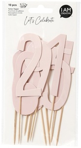Micasa, Torten Topper NUMBERS, Micasa, I AM CREATIVE Torten Topper,Zahl,rosa,13cm 6010.942 10 Stück
