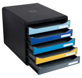 Exacompta, EXACOMPTA Schubladenbox BeeBlue A4+ 3094202D Big Box Plus, 5 Schubladen, Exacompta Schubladenbox Bee Blue Big Box Plus