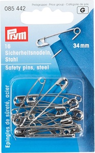 Prym -  Sicherheitsnadel Nr. 1, 34 mm, 16 Stück