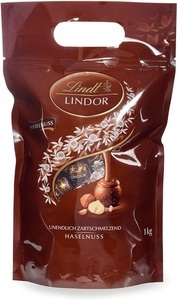 undefined, Lindt Lindor Kugeln Haselnuss 1kg Einzeln gewickelte Schoko-Kugeln, LINDT Lindor Kugeln 639036 Haselnuss 1000g