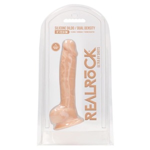 Realrock, Silicone Cock with Balls, Realrock Silicone Cock With Balls Realistischer Dildo, Anfängergeeignet, Nude - Amorana