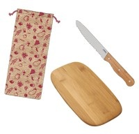 Pebbly, 3er Set Pebbly Aperitif, Schneidebrett, Salamimesser, Sack, 3er Set Aperitif, Schneidebrett, Salamimesser, Sack