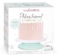 ScrapCooking, Scrapcooking - Drehteller 28 cm - Weiss und Rosa, Kuchenständer drehbar, Ø 28 cm
