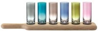 Diverse, diverse Gläser-Set Paddle, Paddle Wodka Set Unterteil aus Eiche L40cm - assort.