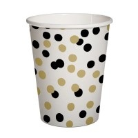 undefined, Pappbecher gold/schwarz Konfetti 10 Stück, Pappbecher gold/schwarz Konfetti 10 Stück