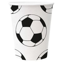 PAW, Pappbecher 8x Fussball 8.5x8.5x10.2cm - 0.25l