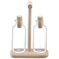 LSA International, Dine Oel Essig Set Gestell Eiche 250ml L17cm B8.5cm, Dine Oel Essig Set Gestell Eiche 250ml L17cm B8.5cm