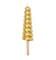 Scrap Cooking, Kerze XXL Einhorn-Horn gold, Kerze XXL Einhorn-Horn gold
