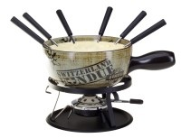 Nouvel, Nouvel - Käsefondue Switzerland, Ø 22 cm - Beige und Grau, Käsefondue-Set Switzerland Fondue, 9-teilig, Ø22cm