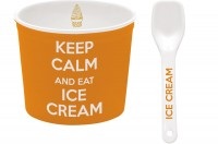 Easy Life, eisbecher orange, Keep Calm Porzellan Eisbecher, orange D8.5cm
