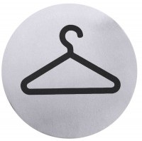 andersign, Türsymbol KLEIDERBÜGEL, Türsymbol Kleiderbügel seidenmatt poliert selbstkleb. 7.5cm