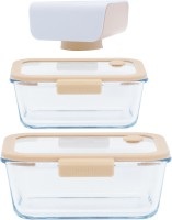 Pebbly, 3er Set Vakuum Vorratsdosen aus Glas mit Vakuum Pumpe, 3er Set Vakuum Vorratsdosen mit Vakuum Pumpe Glas